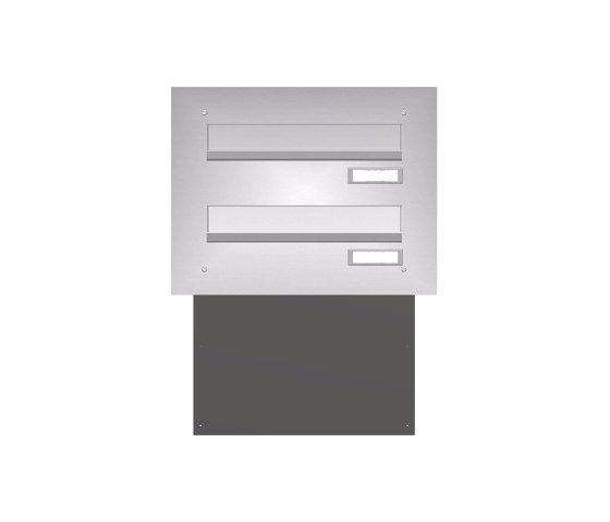 Basic | Mauerdurchwurf Briefkasten BASIC 622 - Edelstahl V2A geschliffen - 2 Parteien | Boîtes aux lettres | Briefkasten Manufaktur