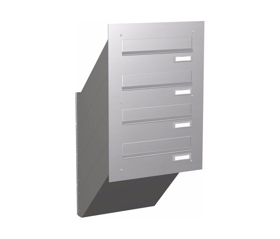 Basic | Mauerdurchwurf Briefkasten BASIC 622 - Edelstahl V2A geschliffen - 4 Parteien | Mailboxes | Briefkasten Manufaktur
