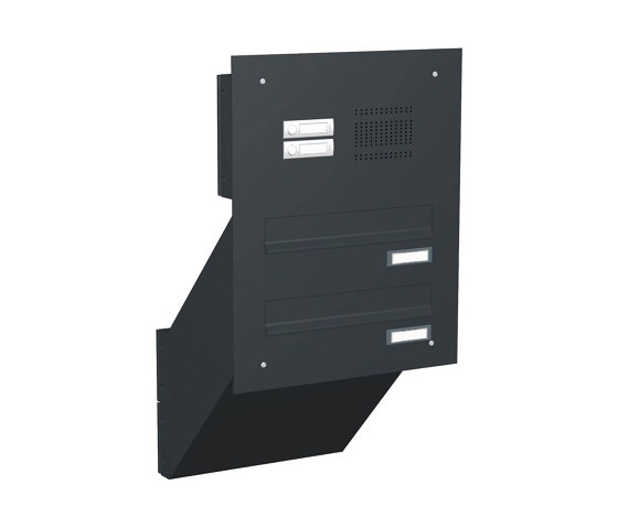 Basic | Mauerdurchwurf Briefkasten BASIC 623 pulverbeschichtet - Klingel- Sprechstelle - 2 Parteien | Mailboxes | Briefkasten Manufaktur