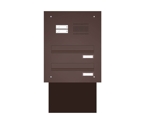 Basic | Mauerdurchwurf Briefkasten BASIC 623 pulverbeschichtet - Klingel- Sprechstelle - 2 Parteien | Briefkästen | Briefkasten Manufaktur