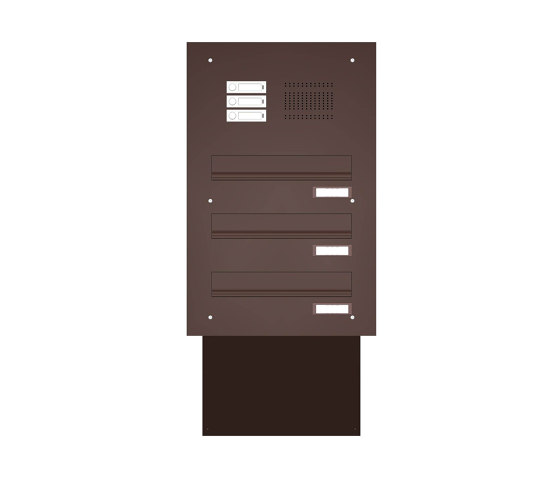 Basic | Mauerdurchwurf Briefkastenanlage BASIC 623 pulverbeschichtet - Klingel- Sprechstelle - 3 Parteien | Buchette lettere | Briefkasten Manufaktur