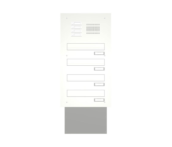 Basic | Mauerdurchwurf Briefkastenanlage BASIC 623 pulverbeschichtet - Klingel- Sprechstelle - 4 Parteien | Mailboxes | Briefkasten Manufaktur