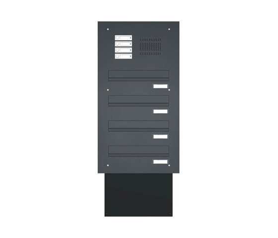 Basic | Mauerdurchwurf Briefkastenanlage BASIC 623 pulverbeschichtet - Klingel- Sprechstelle - 4 Parteien | Briefkästen | Briefkasten Manufaktur