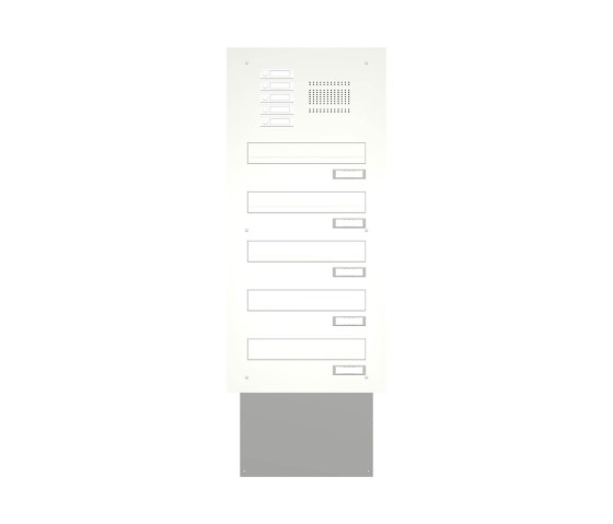 Basic | Mauerdurchwurf Briefkastenanlage BASIC 623 pulverbeschichtet - Klingel- Sprechstelle - 5 Parteien | Briefkästen | Briefkasten Manufaktur