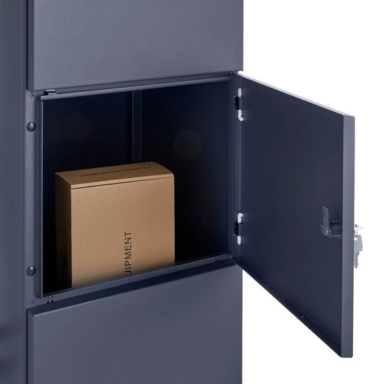 Basic | Paketbriefkasten freistehend BASIC 862BR STEL pulverbeschichtet mit Schleusensystem & Klingelkasten | Mailboxes | Briefkasten Manufaktur