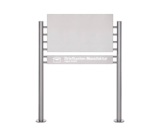 Basic | Schild freistehend BASIC 390ES - Edelstahlblech 800x457 einseitig - Beleuchtungskasten 800x100x50 | Informations-Stelen | Briefkasten Manufaktur