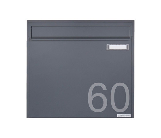 Basic | Standbriefkasten als Zaunbriefkasten BASIC 381Z ST-R mit Klingelkasten - Anthrazit-Grau RAL 7016 Oben | Mailboxes | Briefkasten Manufaktur