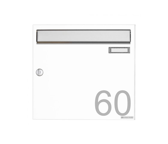 Basic | Standbriefkasten Design BASIC 381 ST-R mit Zeitungsfach - RAL 9016 verkehrsweiß | Mailboxes | Briefkasten Manufaktur