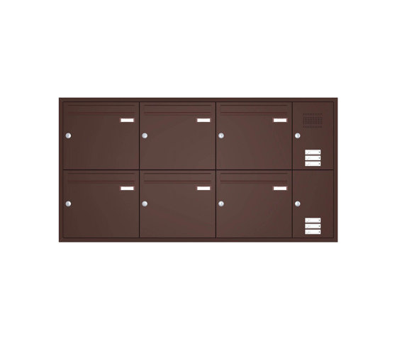 Basic | Unterputz Briefkastenanlage BASIC 534 - Pulverbeschichtet- Klingel- Sprechstelle - 6 Parteien Rechts | Mailboxes | Briefkasten Manufaktur