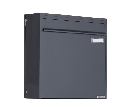 Basic | Zaunbriefkasten Design BASIC 382Z - RAL 7016 anthrazitgrau - Entnahme rückseitig | Mailboxes | Briefkasten Manufaktur