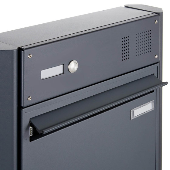 Basic | Zaunbriefkasten freistehend BASIC 380Z-P mit Klingelkasten- RAL 7016 anthrazitgrau | Mailboxes | Briefkasten Manufaktur