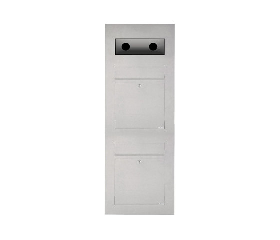 Designer | 2er Edelstahl Briefkasten Designer Modell BIG - GIRA System 106 - 3-fach vorbereitet Einputz- bzw. Unterputzvariante 100mm | Buzones | Briefkasten Manufaktur