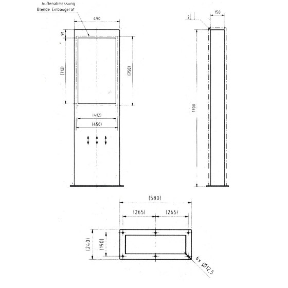 Designer | 2er Edelstahl Briefkastensäule Designer Modell BIG - GIRA System 106 - 3-fach vorbereitet | Buchette lettere | Briefkasten Manufaktur