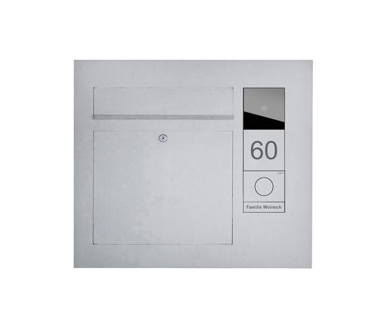 Designer | Edelstahl Briefkasten Designer Modell BIG mit GIRA System 106 seitlich - 3-fach vorbereitet Einputz- bzw. Unterputzvariante 100mm Rechts | Buzones | Briefkasten Manufaktur