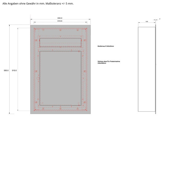 Designer | Edelstahl Design Briefkasten DESIGNER Style Einputz- bzw. Unterputzvariante 100mm | Boîtes aux lettres | Briefkasten Manufaktur