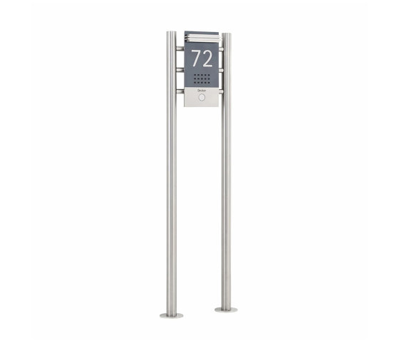 Designer | Edelstahl Klingel Stele DESIGNER ST-R in Titanoptik mit LED Leuchte | Timbres / Placas timbres | Briefkasten Manufaktur