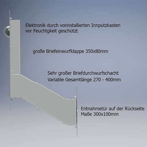 Designer | Edelstahl Mauerdurchwurf Briefkasten Designer Modell - Clean Edition - RAL nach Wahl - INDIVIDUELL | Buchette lettere | Briefkasten Manufaktur