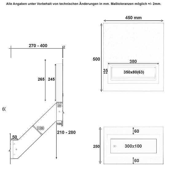 Designer | Edelstahl Mauerdurchwurf Briefkasten Designer Modell - Clean Edition - RAL nach Wahl - INDIVIDUELL | Briefkästen | Briefkasten Manufaktur
