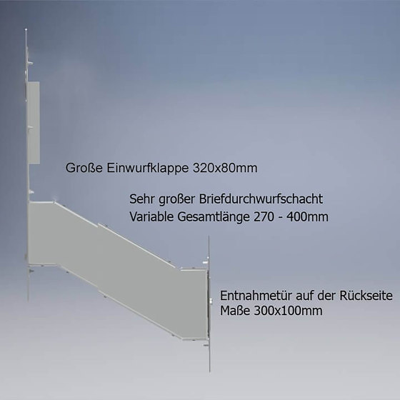 Designer | Edelstahl Mauerdurchwurf Briefkasten Designer Modell - GIRA System 106 - 3-fach vorbereitet | Briefkästen | Briefkasten Manufaktur