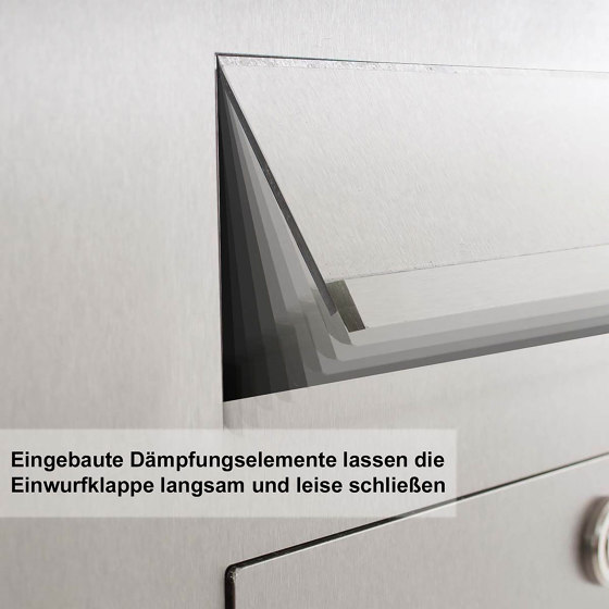 Designer | Edelstahl Standbriefkasten Designer BIG ST-P - GIRA System 106 seitlich - 3-fach vorbereitet - RAL Rechts | Mailboxes | Briefkasten Manufaktur