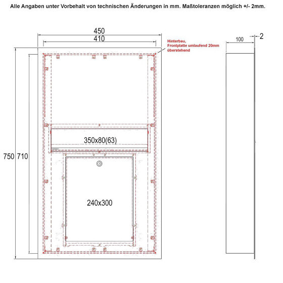 Designer | Edelstahl Zaunbriefkasten Designer Modell BIG - Clean Edition - INDIVIDUELL | Briefkästen | Briefkasten Manufaktur