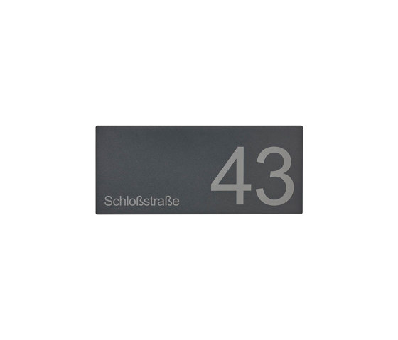 Designer | Schild DESIGNER 390A 350x150 - RAL nach Wahl - Hausnummer - Beschriftung | House numbers / letters | Briefkasten Manufaktur