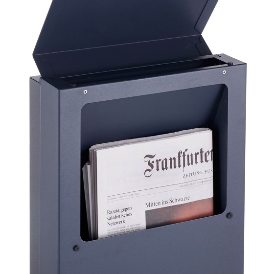 Kant | Design Briefkasten KANT mit innenliegendem Zeitungsfach - Edelstahl-RAL 9016 verkehrsweiss | Mailboxes | Briefkasten Manufaktur