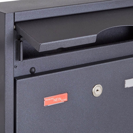 Premium | 2er 2x1 Aufputz Briefkastenanlage PREMIUM BIG AP aus Edelstahl pulverbeschichtet in RAL nach Wahl | Mailboxes | Briefkasten Manufaktur