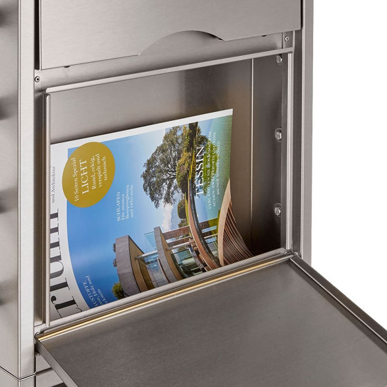 Premium | 2er 2x1 Aufputz Briefkastenanlage PREMIUM BIG aus Edelstahl gebürstet | Mailboxes | Briefkasten Manufaktur