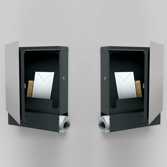 Schiller | Design Briefkasten & Zeitungsfach SCHILLER SMALL VA7016 - Edelstahl V2A, geschliffen & RAL 7016 | Mailboxes | Briefkasten Manufaktur