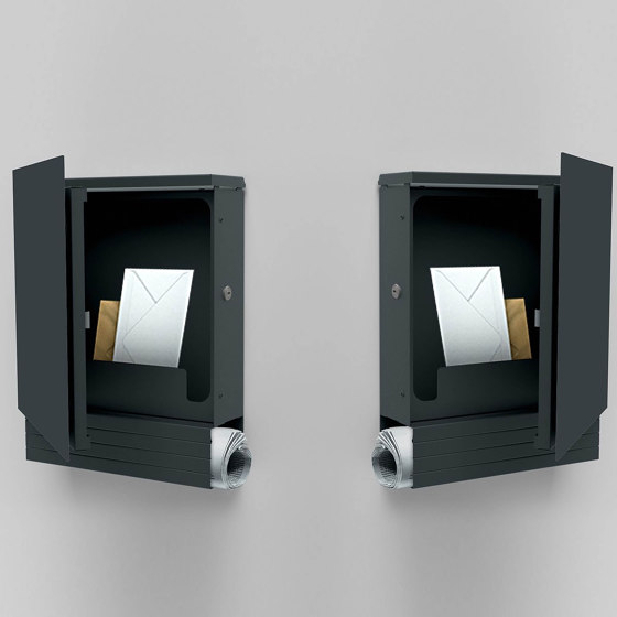 Schiller | Design Briefkasten mit Zeitungsfach SCHILLER SMALL VAR - Edelstahl V2A, pulverbeschichtet | Briefkästen | Briefkasten Manufaktur