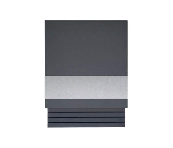 Schiller | Design Briefkasten mit Zeitungsfach SCHILLER SMALL VARS - RAL Farbe mit Edelstahlapplikation | Buchette lettere | Briefkasten Manufaktur