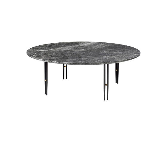 IOI Coffee Table Ø100 | Black Semi Matt/Grey Emperador Marble | Mesas de centro | GUBI