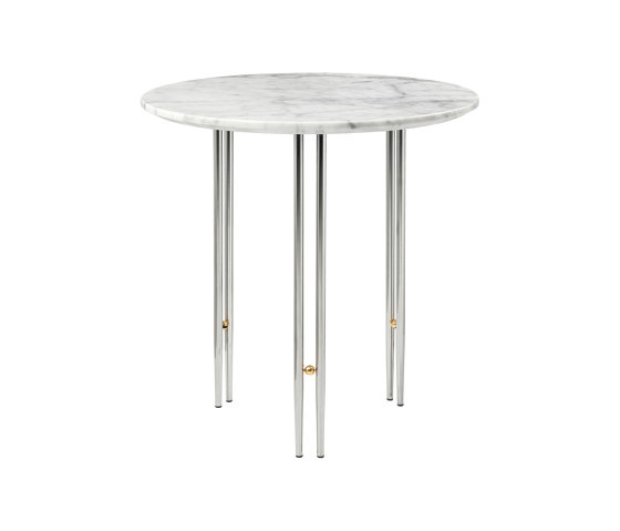 IOI Coffee Table Ø50 |  Chrome/White Carrara Marble | Side tables | GUBI