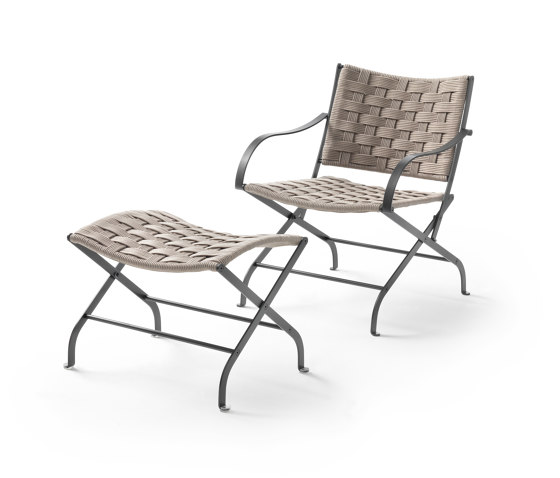 Carlotta Armchair with Footstool Outdoor | Armchairs | Flexform