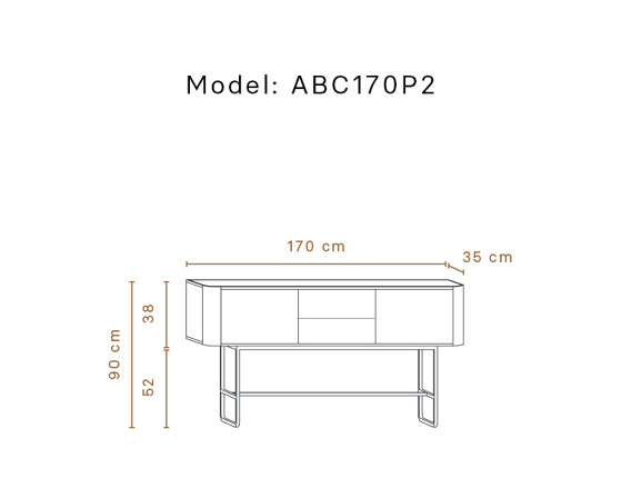 Adara Console Table with drawers, plain doors (high legs) | Konsolentische | Momocca