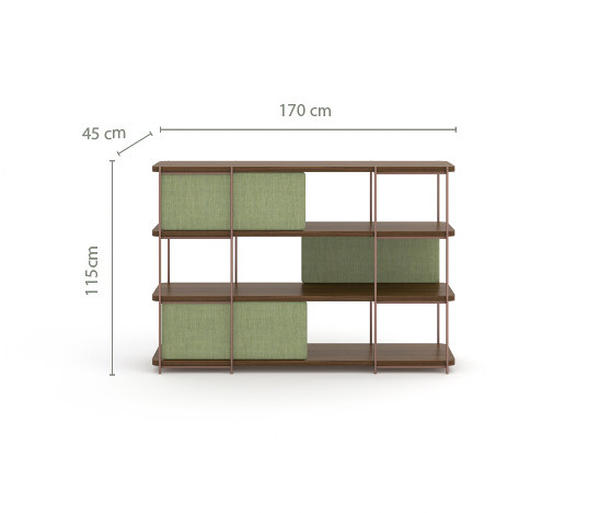 Julia walnut sideboard with uphostery doors | Shelving | Momocca