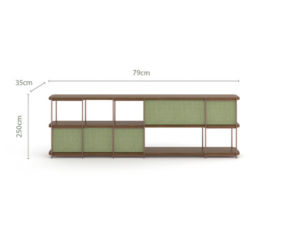 Julia Modular walnut sideboard with upholstery panels | Shelving | Momocca