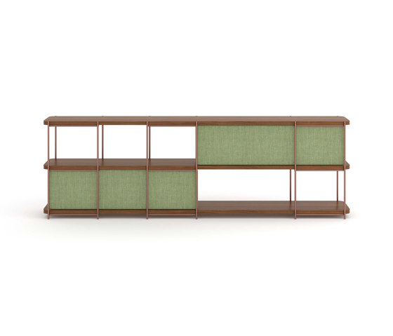 Julia Modular walnut sideboard with upholstery panels | Shelving | Momocca