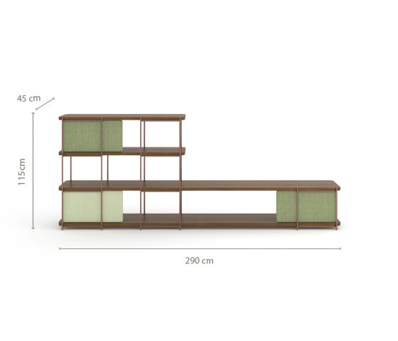 Julia walnut sideboard with sliding panels | Shelving | Momocca
