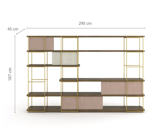 Julia Modular shelve with upholstery panels | Scaffali | Momocca