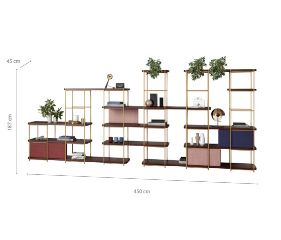 Julia Lobby modular shelving system with sliding panels | Scaffali | Momocca