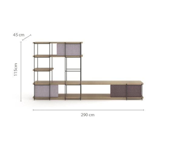 Julia Oak wood modular living room furniture | Scaffali | Momocca