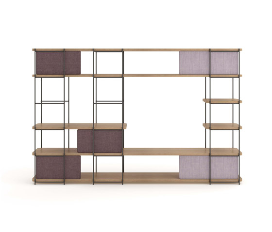 Julia Bookcase - TV cabinet set funiture with upholstery sliding panels | Regale | Momocca