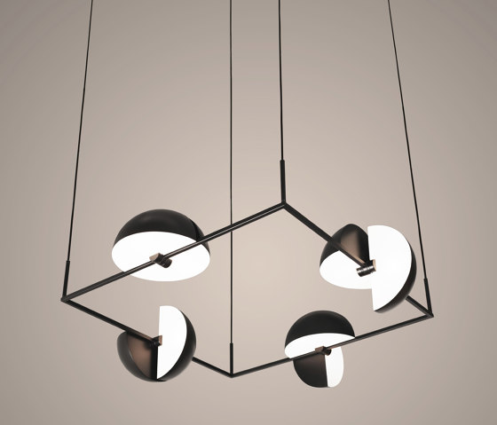 Trapeze Quartette Black | Lámparas de suspensión | Oblure