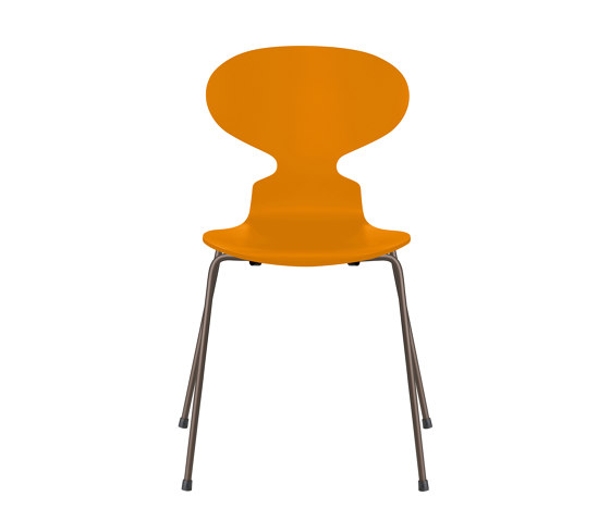 Ant™ | Chair | 3101 | Burnt Yellow lacquered  | Brown bronze base | Chaises | Fritz Hansen