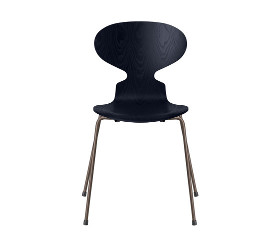 Ant™ | Chair | 3101 | Midnight blue coloured ash | Brown bronze base | Stühle | Fritz Hansen