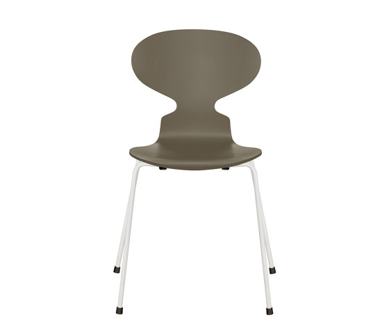 Ant™ | Chair | 3101 | Olive green lacquered | White base | Sedie | Fritz Hansen