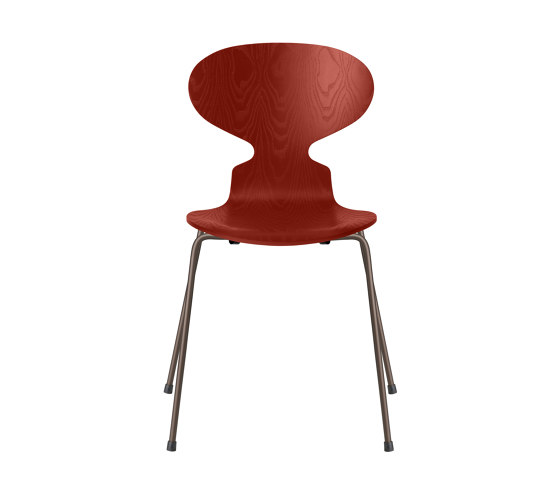 Ant™ | Chair | 3101 | Venetian red coloured ash | Brown bronze base | Sedie | Fritz Hansen