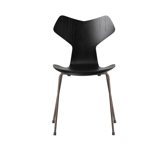 Grand Prix™ | Chair | 3130 | Black coloured ash | Brown bronze base | Sedie | Fritz Hansen